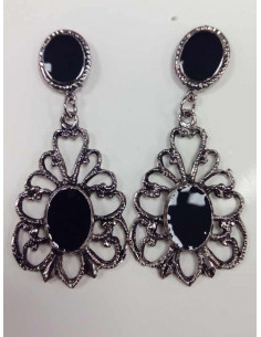 Pendiente esmaltado negro