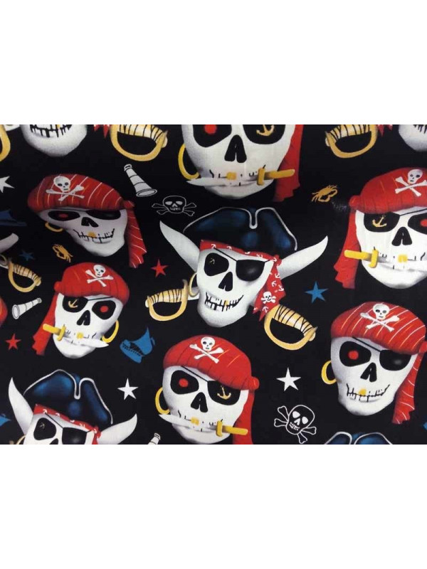 Tejido algodón calaveras pirata