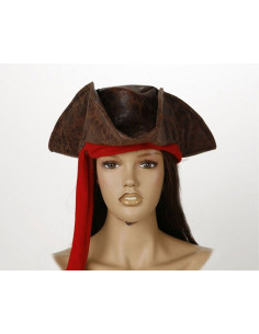 Sombrero pirata marrón tres puntas 2