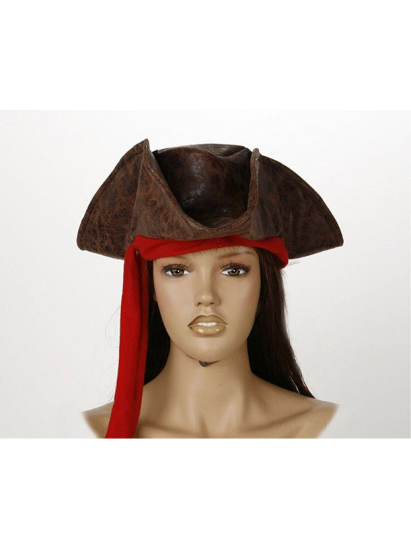 Sombrero pirata marrón tres puntas