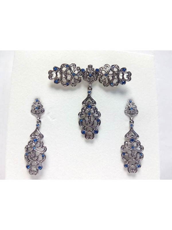 Conjunto piedra cristal de roca