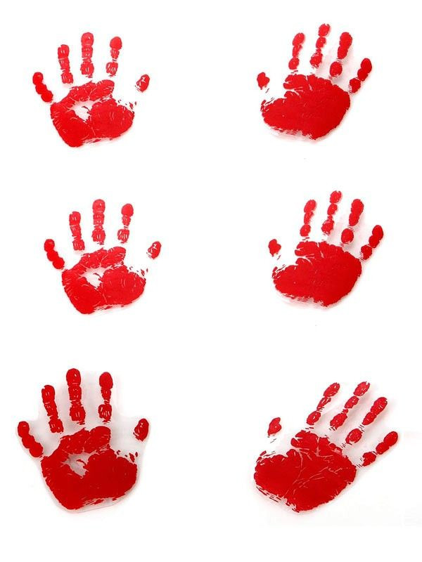 Pegatinas manos sangrientas