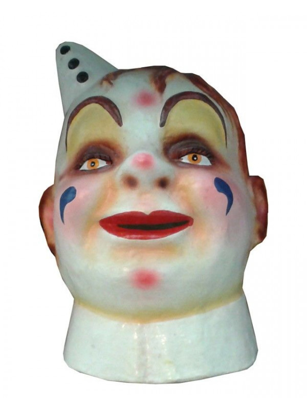 Cabezudo payaso blanco con gorrito