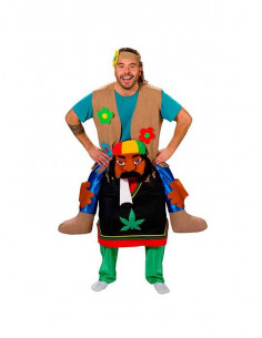 Disfraz a hombros de hippie...