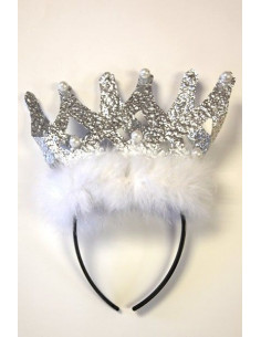 Diadema plateada de princesa