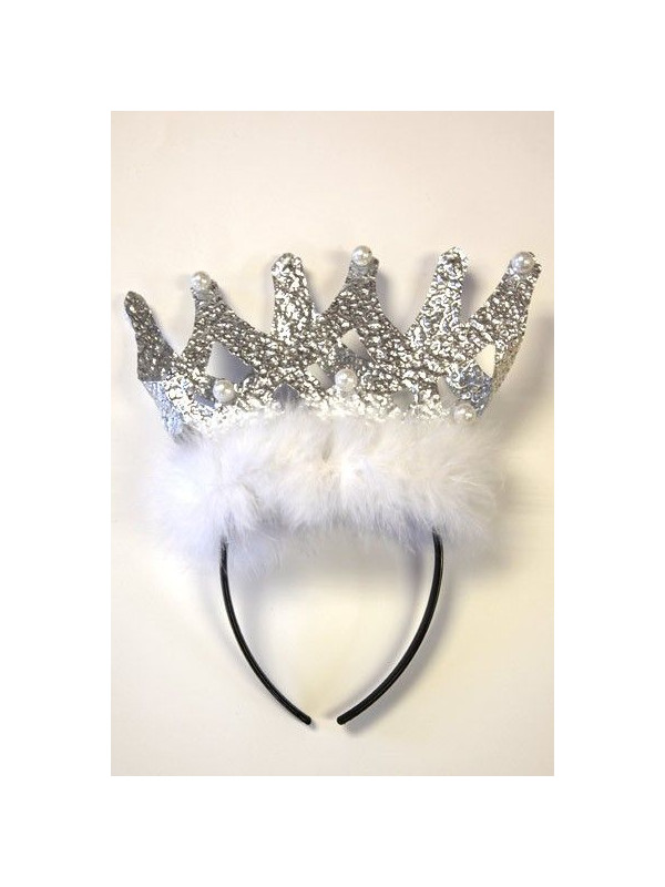 Diadema plateada de princesa