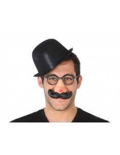 Set bombín, gafas y bigote...