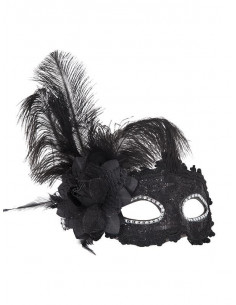 Antifaz negro de encaje con...