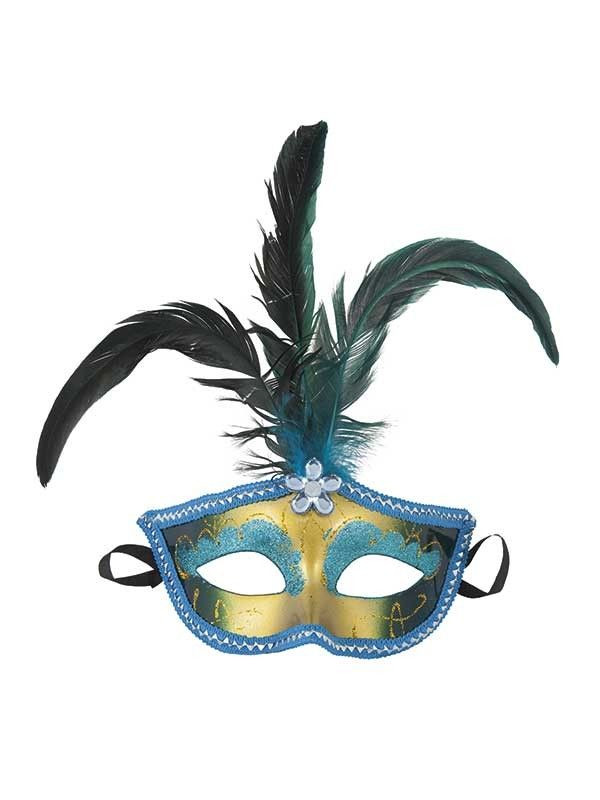 Antifaz con plumas señora