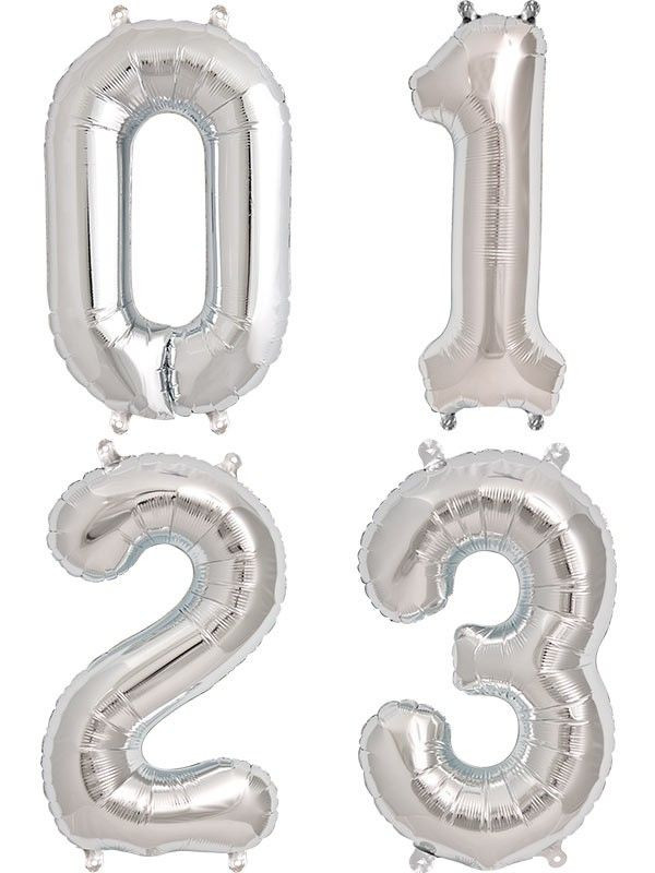 Globos numéricos metalizados