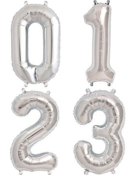 Globos numéricos metalizados