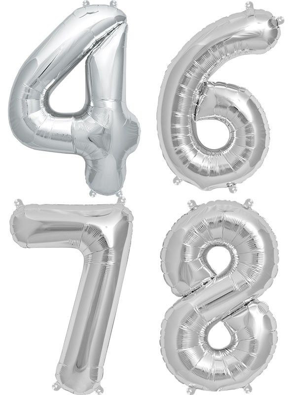 Globos numéricos metalizados