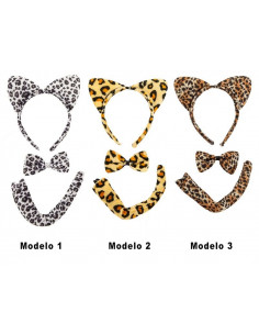 Diadema de leopardo set