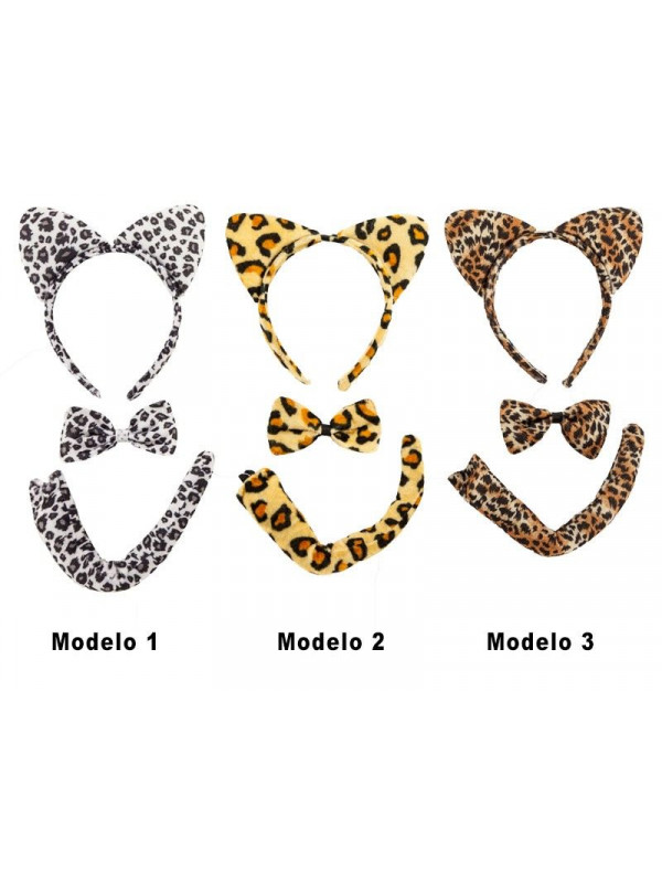 Diadema de leopardo set