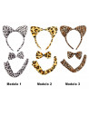 Diadema de leopardo set