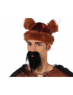 Barba y bigote vikingo negro