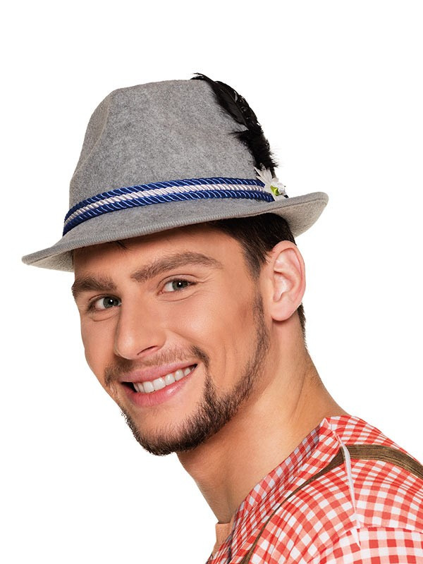 Gorro tirolés gris Oktoberfest hombre
