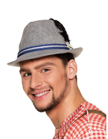 Gorro tirolés gris Oktoberfest hombre