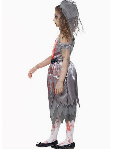 Disfraz zombie novia para niña perfil