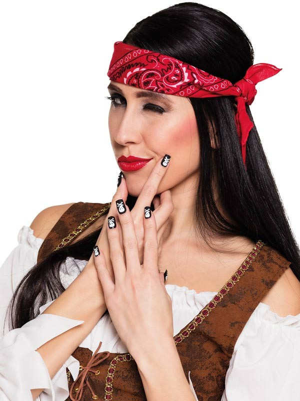 Uñas calaveras pirata mujer