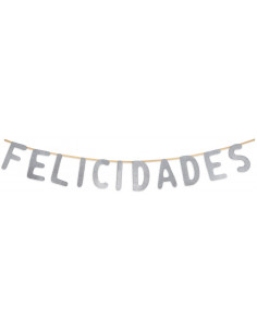Guirnalda de Felicidades plateada