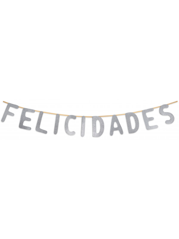 Guirnalda de Felicidades plateada