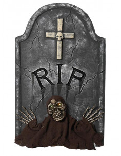 Lápida RIP cruz con led