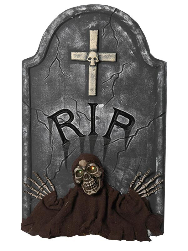 Lápida RIP cruz con led