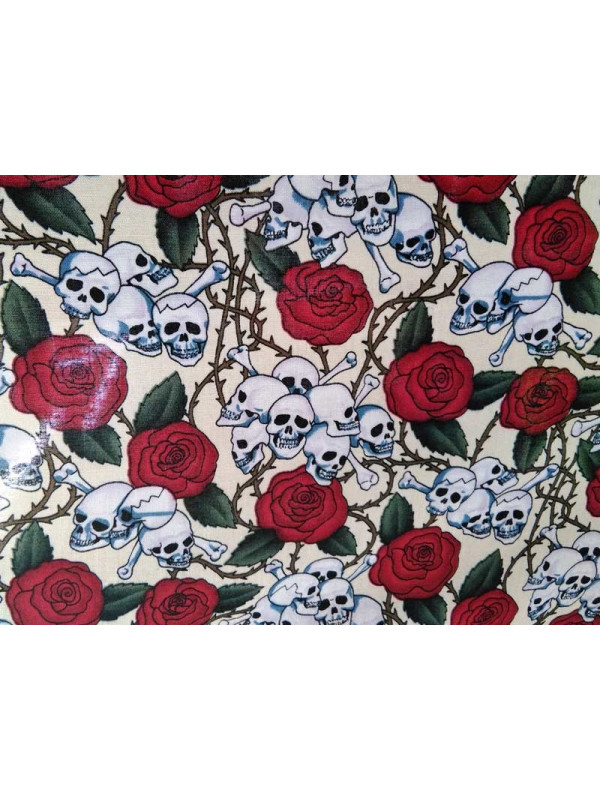 Tela calaveras algodón