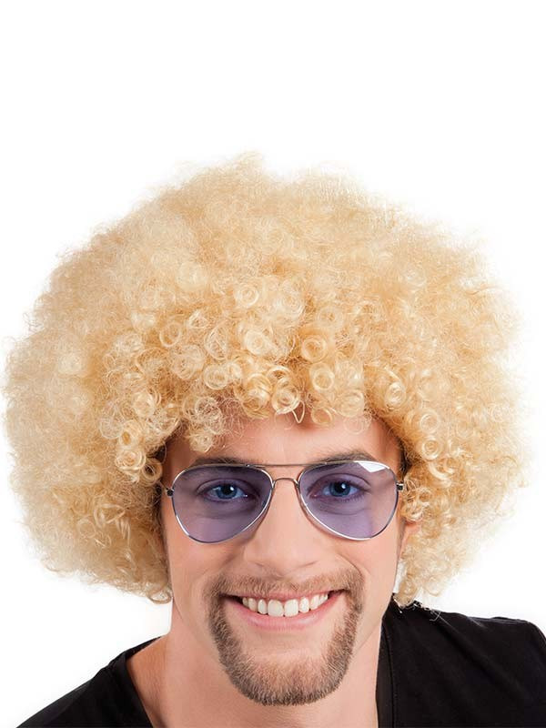 Peluca super afro rubia