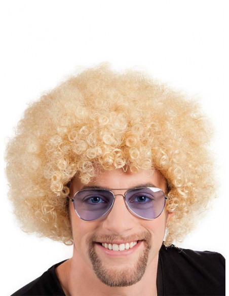 Peluca super afro rubia