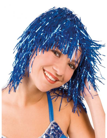 Peluca metalizada colores azul