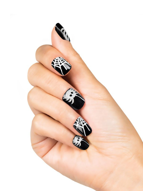 Uñas tela de araña Halloween