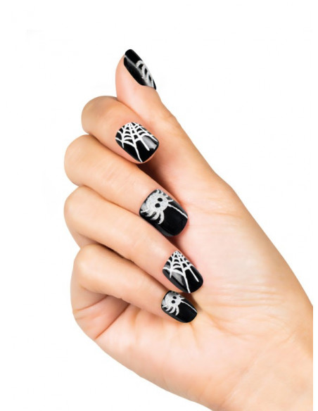 Uñas tela de araña Halloween