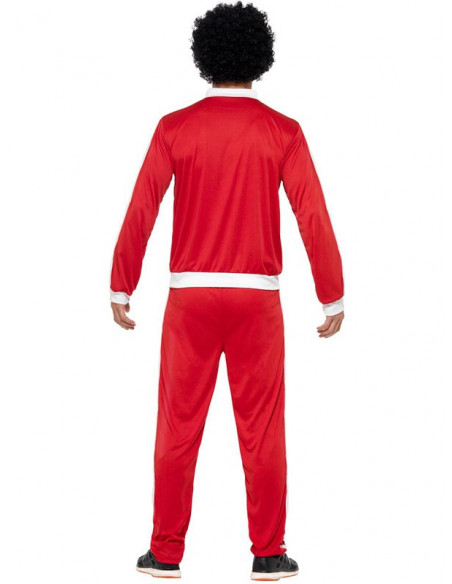 Disfraz chándal rojo años 80 hombre trasera