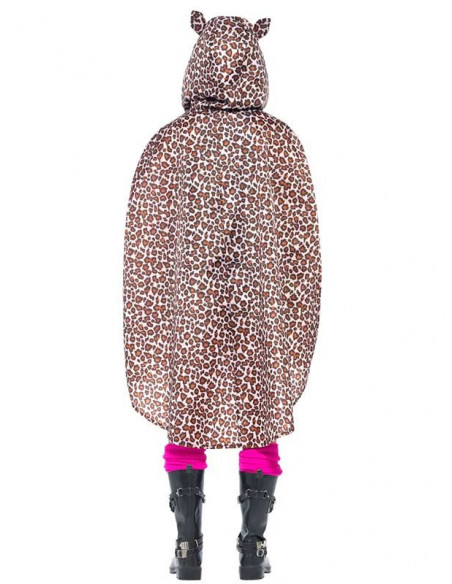 Chubasquero leopardo party poncho trasera