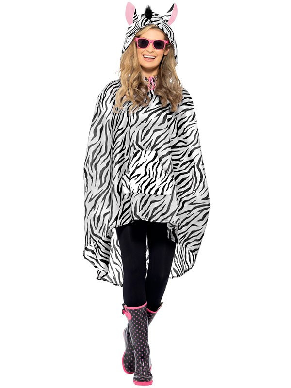 Chubasquero cebra party poncho