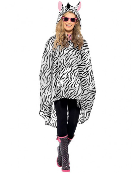 Chubasquero cebra party poncho