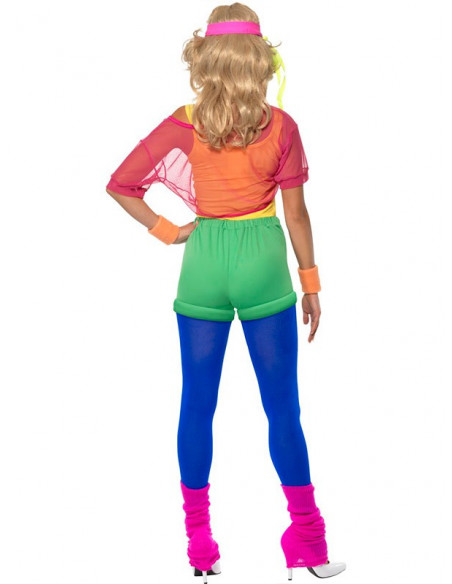 Disfraz años 80 deportista mujer trasera