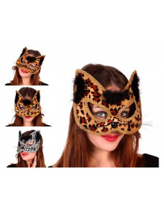 Antifaz felino con pelo