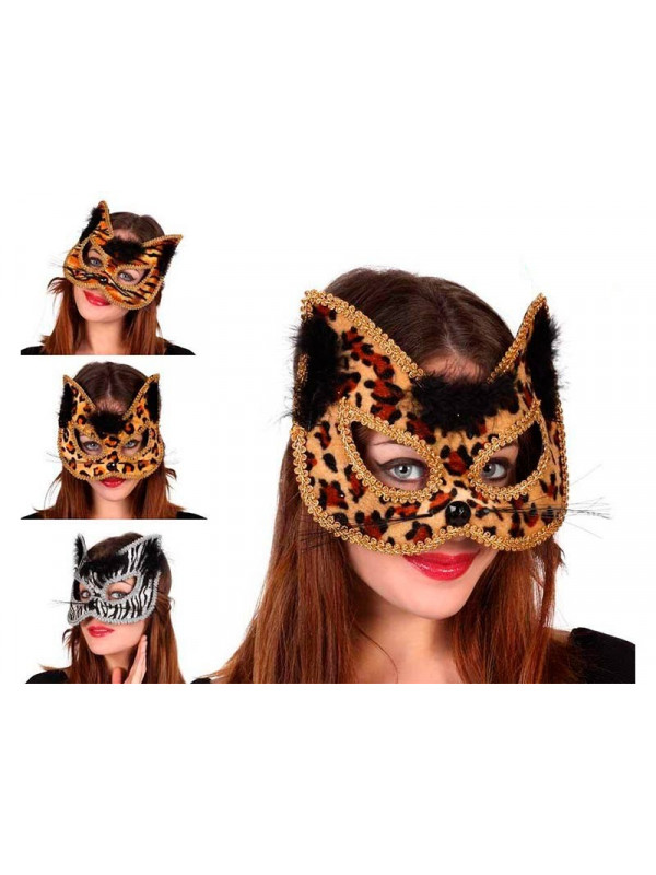 Antifaz felino con pelo