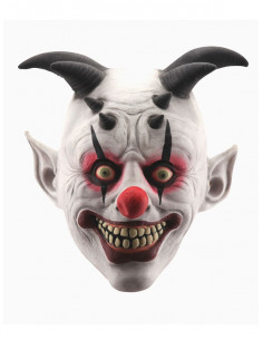 Mascara de payaso diabólico con cuernos