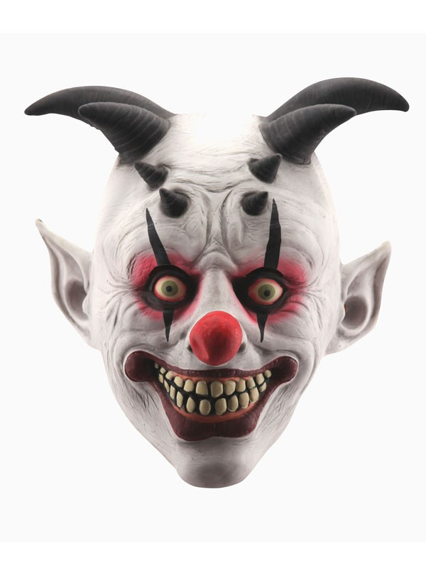 Mascara de payaso diabólico con cuernos