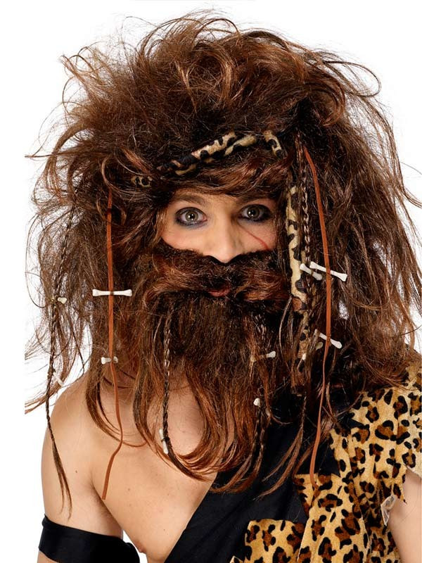 Peluca y barba de troglodita
