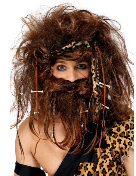 Peluca y barba de troglodita