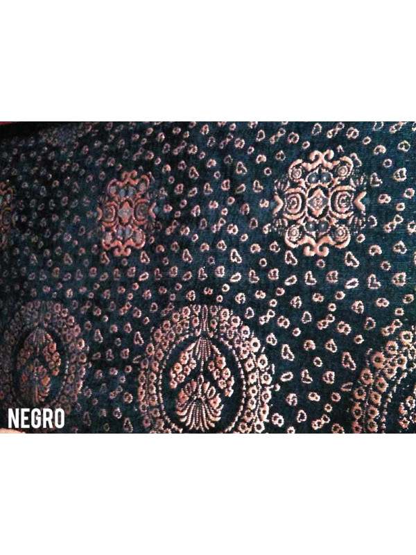 Tejido tapiceria estampada negro