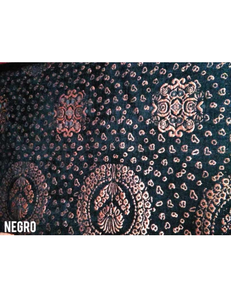 Tejido tapiceria estampada negro