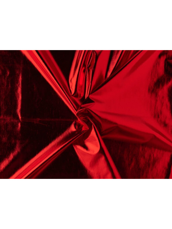 Tejido licra laminado rojo