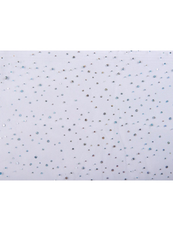 Tejido tul pedreria blanco