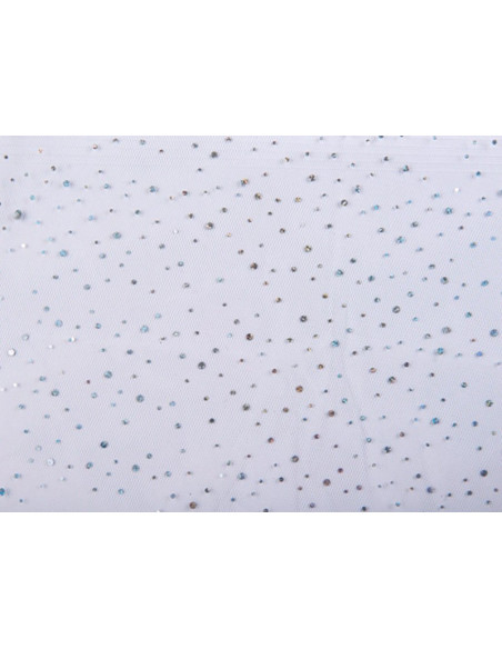 Tejido tul pedreria blanco